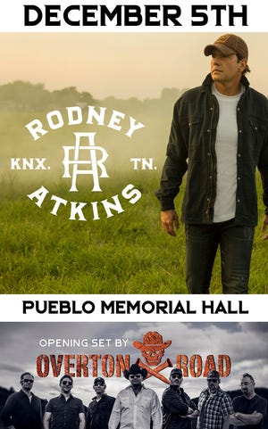 Country singer songwriter Rodney Atkins will perform at 7:30 p.m. Dec. 5 at Pueblo Memorial Hall. [Courtesy Photo]