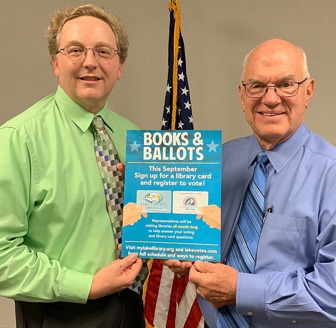 Lake County Library System Director George Taylor and Lake County Supervisor of Elections Alan Hays. [Submitted]