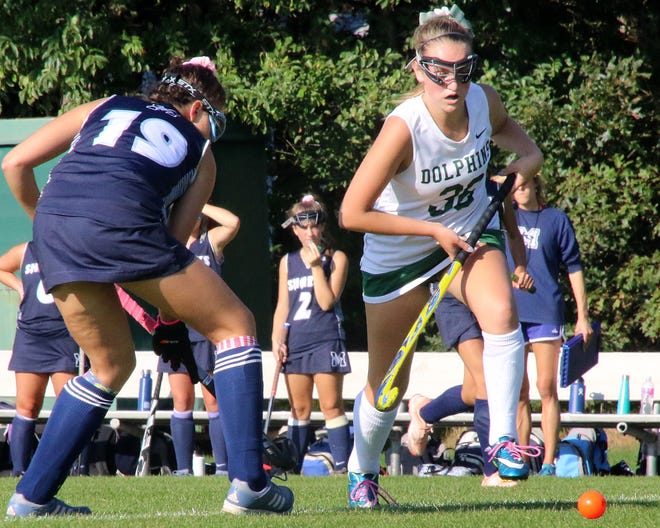 Brandy Valine battles against Monomoy. [WICKED LOCAL PHOTO BY WILLIAM F. POMEROY]