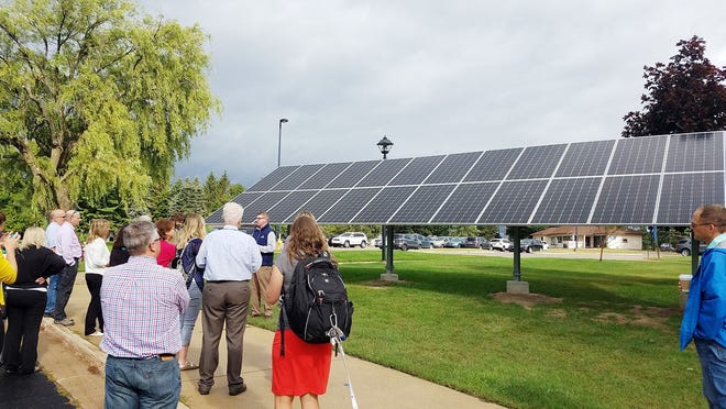 North Central Michigan College and Leadership Little Traverse officials will host a ribbon cutting event on Sept. 24 for a new solar panel array that was the focus of the leadership class' year-long community service project. Courtesy photo