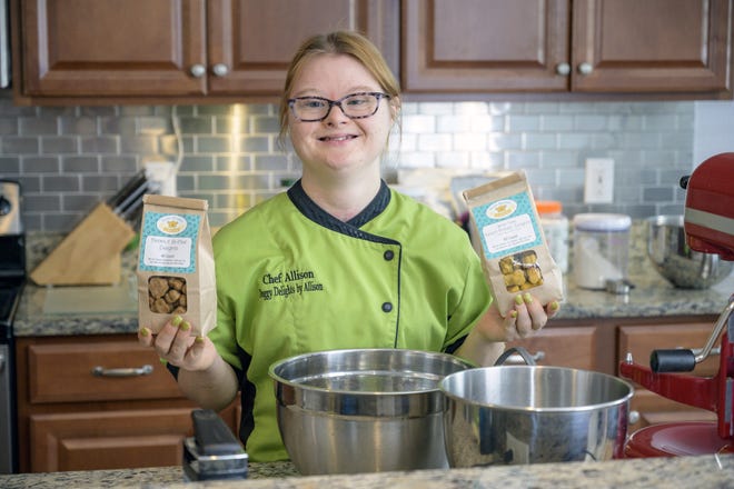 Allison Fogarty started her own dog treat business, Doggy Delights by Allison, two years ago because of her love for cooking. [Cindy Sharp/Correspondent]