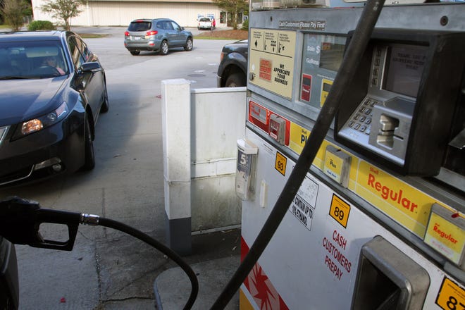 Pump prices in Polk County ranged between $2.27 to $2.55 for a gallon of regular gasoline Monday, according to the online price-tracking site gasbuddy.com. That could change drastically by the end of the week. [FILE PHOTO/GATEHOUSE FLORIDA]