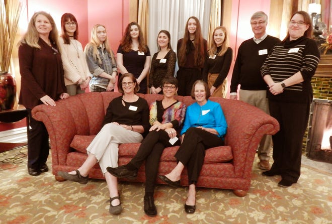 Gail Kloss, executive director of the Women's Resource Center of Northern Michigan (back, left), is shown with the 2018 Tribute award honorees (front, from left) Cindy Okerlund, Advocate; Mary Biagini, Pinnacle; Kathy Biggs, Community Service; (back, from left) Kloss; Olivia Nolff, Grace Garver, Colleen Fantozzi, Nadia Webster, Adriana Myers and Alayna Oakley of Students Advancing Sexual Safety, Youth; Dave Kring, Man of Action; and Ashley Brower Whitney, Business and Profession. Contributed photo