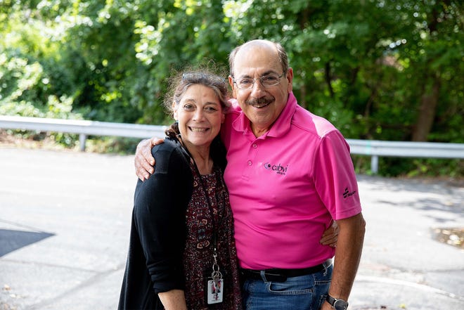 Rudy D'Amico, the exiting president of the Central Association for the Blind and Visually Impaired, and an employee from the Syracuse branch of CABVI in 2019. [SUBMITTED PHOTO]
