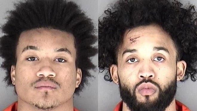 Defendants Chauncey Elliott Lyles, left, and Mathdaniel Squirrel, right, pleaded guilty Tuesday to one federal charge of carjacking linked to a crime committed last January in East Topeka. [Shawnee County Jail]