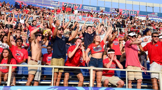 The FAU student section cheers during a 48-14 loss to Central Florida on Sept. 7. [JEFF ROMANCE/Special to The Post]