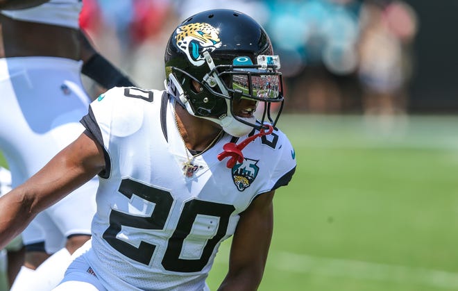 Jaguars cornerback Jalen Ramsey works against the Kansas City Chiefs on Sept. 8 at TIAA Bank Field. [Gary Lloyd McCullough/For The Florida Times-Union]