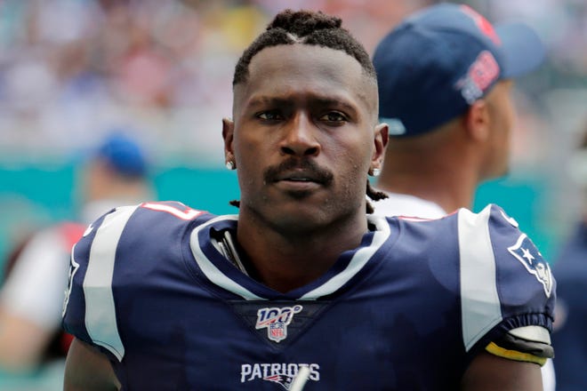 Wide receiver Antonio Brown played only one game for the Patriots, last Sunday in Miami. [The Associated Press]