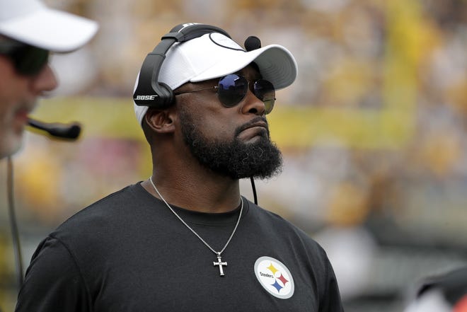 Pittsburgh Steelers head coach Mike Tomlin stands on the sideline during an NFL football game against the Seattle Seahawks, Sunday, Sept. 15, 2019, in Pittsburgh. [AP Photo/Gene J. Puskar]