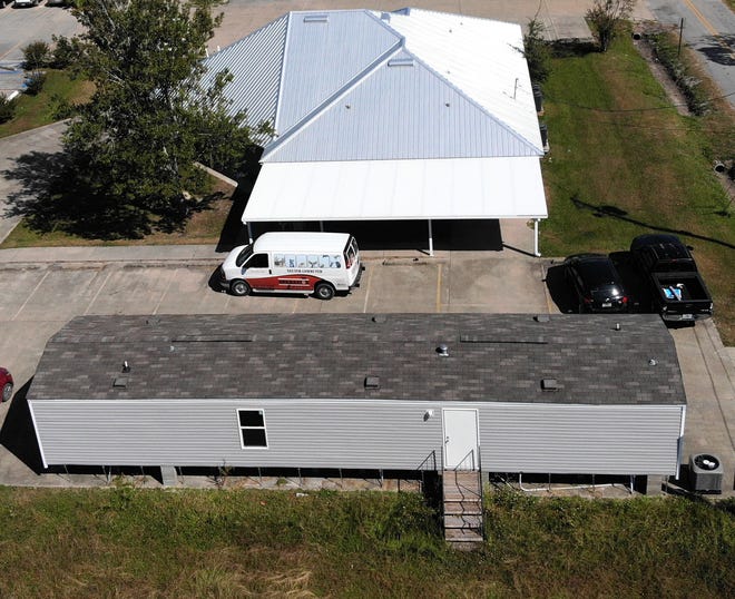 A 840 square foot trailer stands outside on Sept.23, 2019 at Operation Spay Bay. The building was used as a temporary facility for the clinic when their building was being repaired from hurricane damage. [PATTI BLAKE/THE NEWS HERALD]