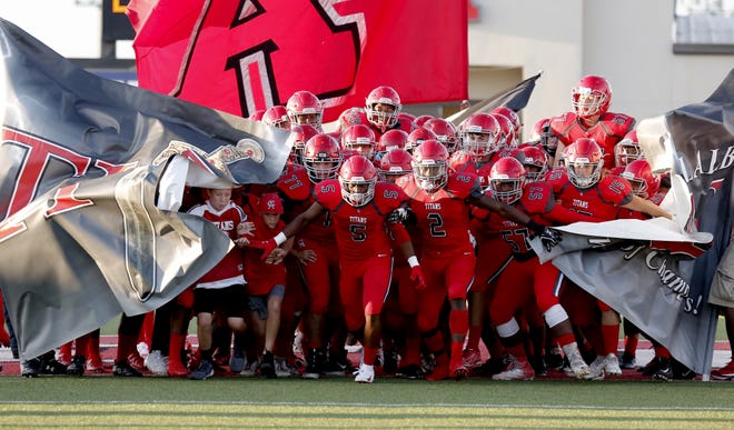 Carl Albert will honor its state championship football teams from the 1989,’99 and ’09 seasons during halftime of Friday’s game against Guymon. [Sarah Phipps/The Oklahoman]