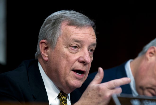 U.S. Sen. Dick Durbin, D-Illinois, pictured Jan. 16, 2018, called for the U.S. House of Representatives to begin a formal impeachement inquiry of President Donald Trump. [JOSE LUIS MAGANA/THE ASSOCIATED PRESS]