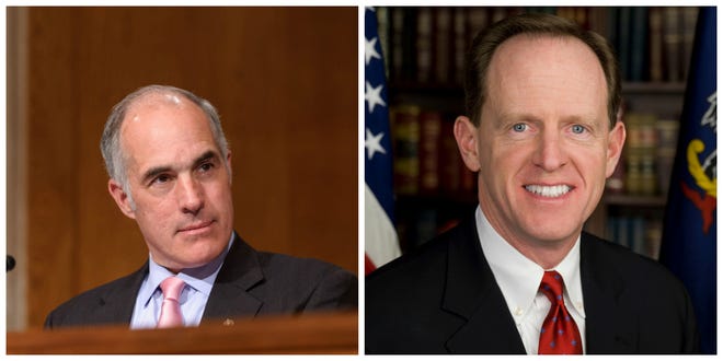 Democratic U.S. Sen. Bob Casey, left, said Wednesday that he backs the House pursuing the impeachment of President Donald Trump while Republican Sen. Pat Toomey said that nothing he has seen rises to that level. [Submitted]