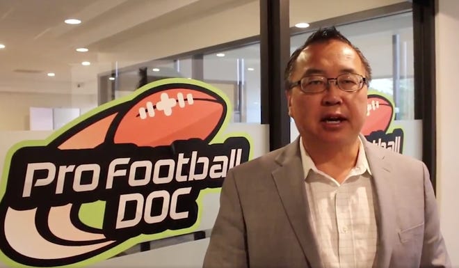 Former NFL team doctor David Chao talks during one of his promotional videos for his website profootballdoc.com, where he caters to gamblers with medical information, [VIDEO SCREENSHOT]
