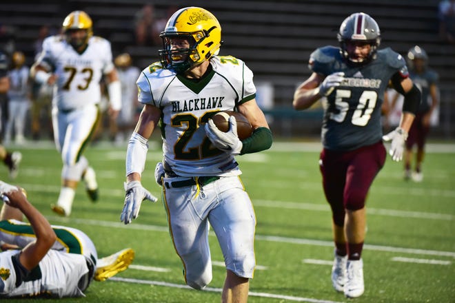 Matt Randza and the Blackhawk Cougars will be looking for an upset when they play host to perennial power South Fayette Friday night. [Lucy Schaly/BCT File]