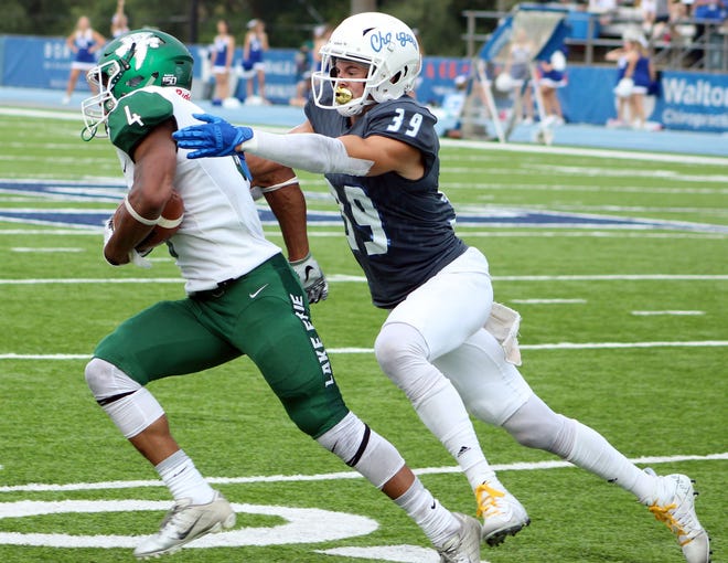 Drake Temple (39) and the Hillsdale defense pitched a shutout against visiting Walsh on Saturday. (HDN FILE PHOTO)