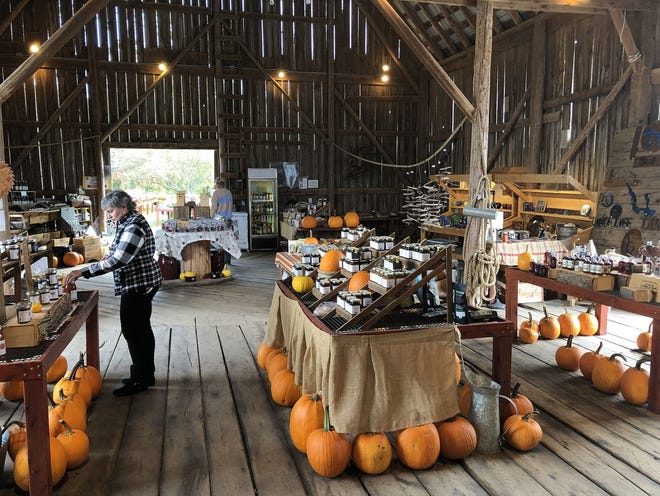 A look inside the 145-year old barn located at Coveyou Scenic Farm south of Petoskey on U.S. 131. Despite a wet spring season, many crops at the farm had strong seasons. [Steve Foley/News-Review]