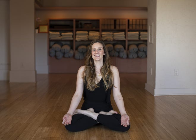 Dr. Sara-Grace Reynolds, owner of Third Eye Yoga Collective at 487 Burncoat St. in Worcester. [T&G Staff/Ashley Green]