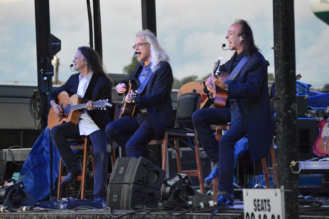 [SAM FRY PHOTO] Hotel California: A Salute to the Eagles performs a song from the 1970s band's catalog during Saturday's concert at the Hillsdale County Fair.