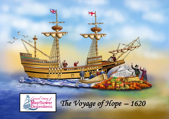 An artist's rendering of what the Mayflower float in the Rose Parade will look like. [Courtesy Photo]