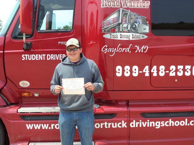 Jared Proctor recently completed a course through Michigan Works! to earn his CDL licence and is now driving full time for Lofgren's in Cheboygan. Contributed photo