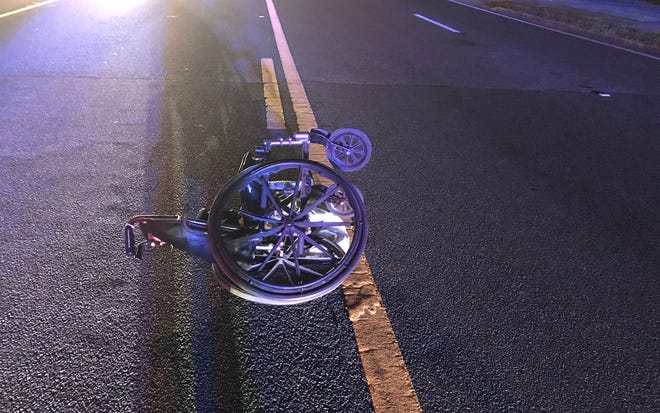 A man in a wheelchair was struck and killed while crossing East State Road 40 in Silver Springs on Wednesday night. [Austin L. Miller/Star-Banner]