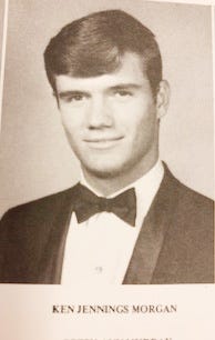 Asheboro High School Hall of Fame inductee Ken Jennings Morgan, a two-sport athlete, who was drafted by the Denver Broncos of the NFL. His playing career included all-conference and more at AHS and then-Elon College.