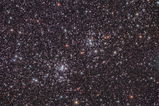 The Double Cluster in Perseus, pictured March 25, 2019. [Photo by Chrisguidry (Own work) [CC BY-SA 4.0 (https://creativecommons.org/licenses/by-sa/4.0)], via Wikimedia Commons]