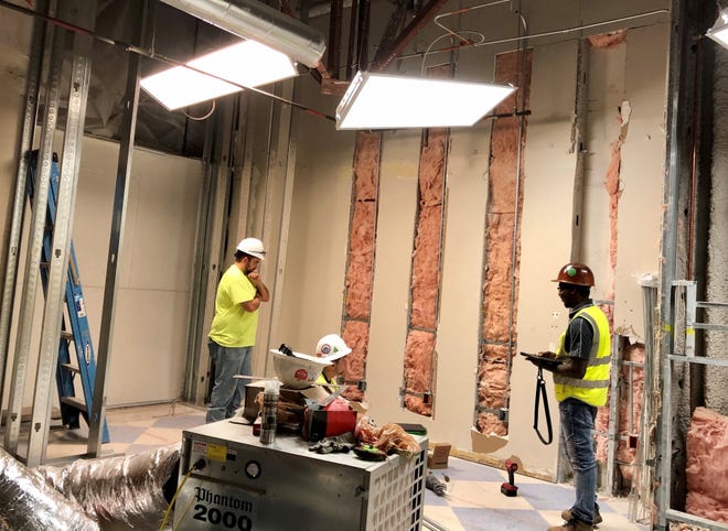 Workers are busy constructing a new operating room at AdventHealth Palm Coast. The $850,000 project is set to be completed in January. .[Photo provided]