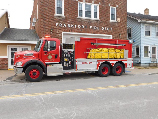 The Frankfort village fire department's Tanker Pumper 322, a 2016 Rosenbauer, carries 3,000 gallons of water and pumps 500 gallons per minute. [TIMES TELEGRAM FILE PHOTO]
