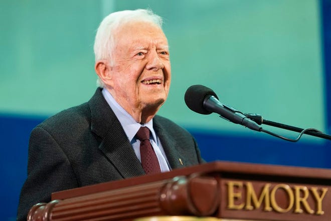 A spokeswoman for former President Jimmy Carter said the he fell at his home but “feels fine.” Deanna Congileo said in an email that Carter fell Sunday at his home in Plains, Ga., and needed stitches above his brow. Carter turned 95 on Tuesday, becoming the first U.S. president to reach that milestone.