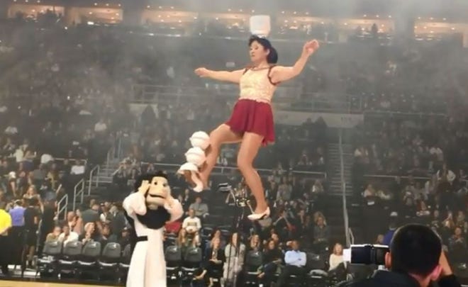 The Late Night fun included an appearance by famed cyclist/juggler Red Panda. [From video]