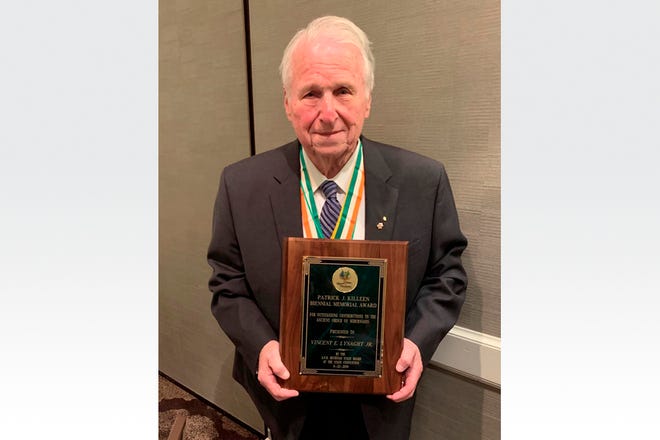 Lenawee County resident Vincent Lysaght was honored in June 2019 at the Ancient Order of Hibernians Michigan State Convention with the Patrick J. Killeen Biennial Memorial Award.
