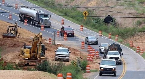 Major construction has been underway on Pole Branch Road near southeastern Gaston County for a year and a half now. [Mike Hensdill/The Gaston Gazette]