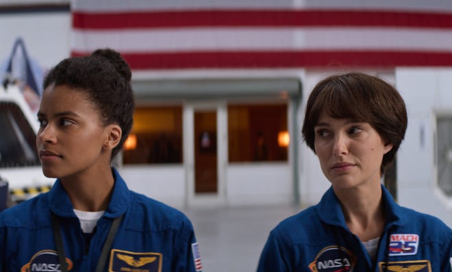 Zazie Beetz, left, and Natalie Portman plays professional and romantic rivals in “Lucy in the Sky.” [Fox Searchlight Pictures]