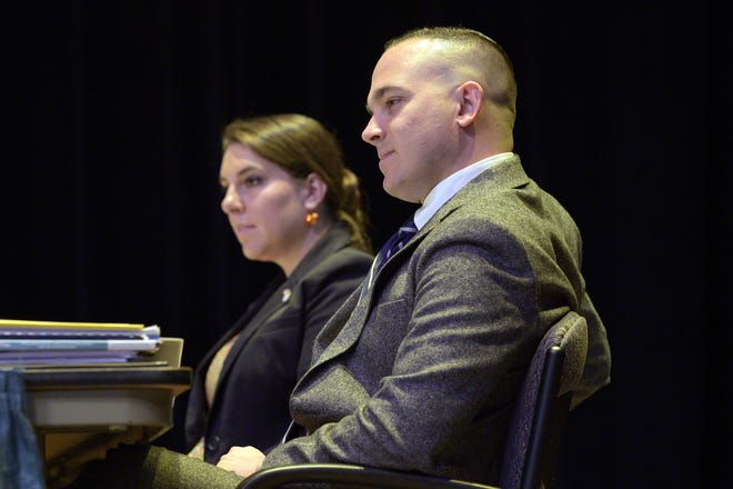 State Reps. Anthony Sabatini and Jennifer Sullivan listen to requests at the Lake County legislative delegation meeting on Wednesday. [Cindy Sharp/Correspondent]