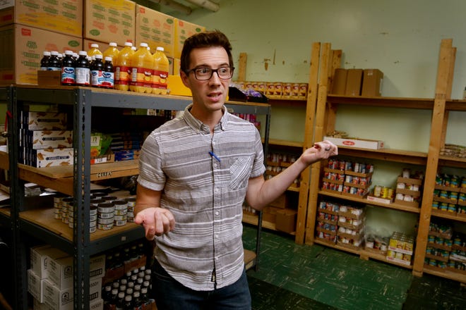 Ric Wild, director of the Good Neighbors Food Pantry in Riverside, speaks about the Rhode Island Community Food Bank's recent survey. [The Providence Journal / Kris Craig]