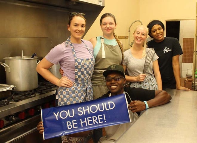 Navy corpsmen recently volunteered at the Onslow Community Outreach Soup Kitchen. [Contributed photo]