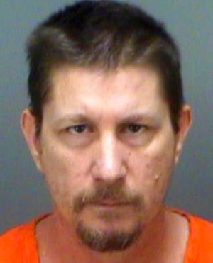FILE - This Aug. 13, 2018 file photo provided by the Pinellas County, Fla., Sheriff's Office shows Michael Drejka. Drejka, of Florida, who told detectives that he was irritated by people who illegally park in handicapped spots will be sentenced Thursday, Oct. 10, 2019, in the fatal shooting of an unarmed black man outside a convenience store. A jury found him guilty of manslaughter in August. (Pinellas, Fla., County Sheriff's Office via AP, File)