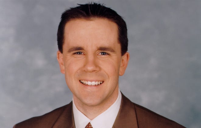 TV news anchor Patrick Little of Portsmouth, shown in 2002, was arrested early Sunday after an incident near Newport Blues Cafe. [Newport Daily News file photo]