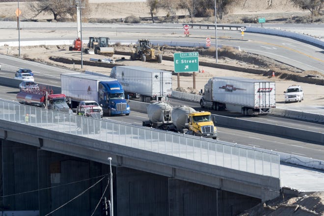 The Interstate 15 interchange project is set to wrap up construction by the end of November, a Caltrans official said. [James Quigg, Daily Press]