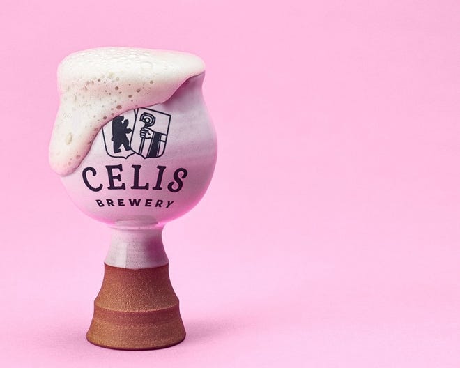 Beers on Pink features images of beers, including Celis Grand Cru, that will be auctioned as part of a fundraiser for the National Breast Cancer Foundation. [Contributed by Julien Fleury]