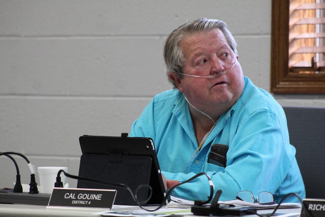 Cheboygan County Commissioner Cal Gouine spoke to the rest of the Board of Commissioners last Tuesday morning regarding disbursement of funds from the Cheboygan County Senior Citizen Millage. Photo by Kortny Hahn