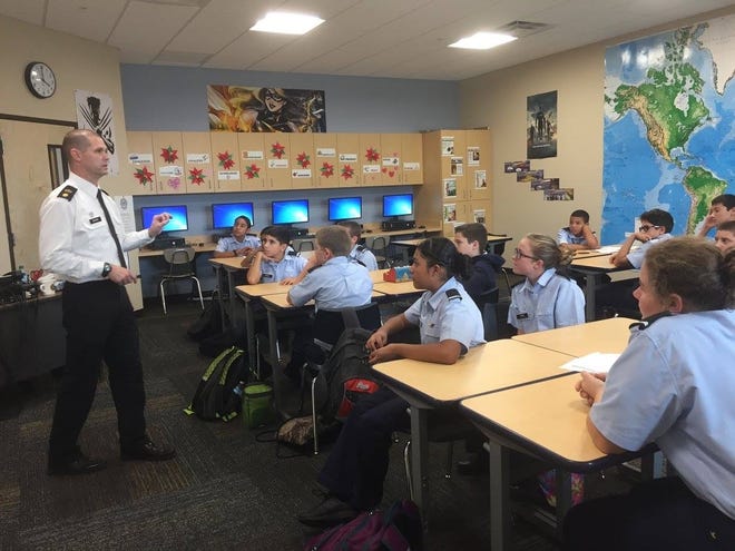 Todd Brown teaching at Sarasota Military Academy. [SUBMITTED PHOTO]