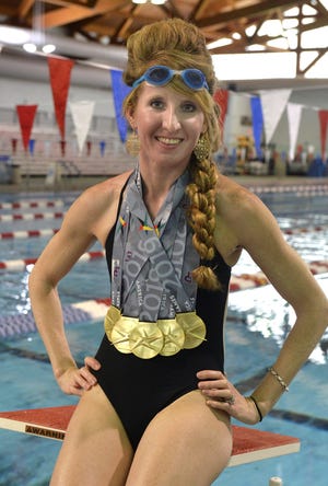 National champion masters swimmer Sharon Taylor of Savannah at the Chatham County Aquatic Center. [STEVE BISSON/SAVANNAHNOW.COM]