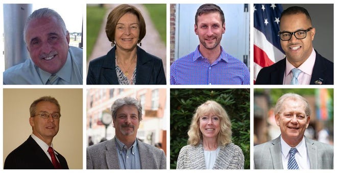 The faces of the eight candidates in the Tuesday, Nov. 5 election.