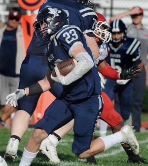 Framingham senior Reece LaChance scored the Flyers' lone touchdown in their loss at unbeaten Catholic Memorial Friday night. [Daily News and Wicked Local Staff File Photo/Art Illman]