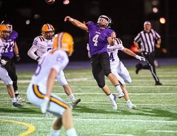 Waukee’s quarterback Mitch Randall against District-7 opponent Indianola Friday, Oct. 18. PHOTO COURTESY OF MIKE HUGHES