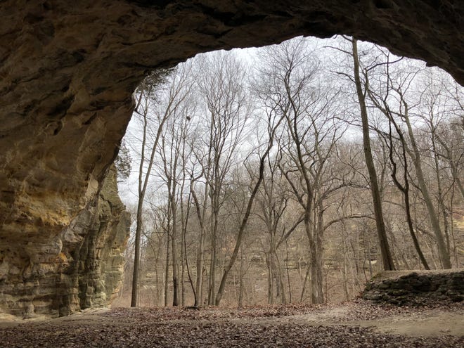 Council Overhang is shown at Starved Rock State Park in 2017. [JOURNAL STAR]