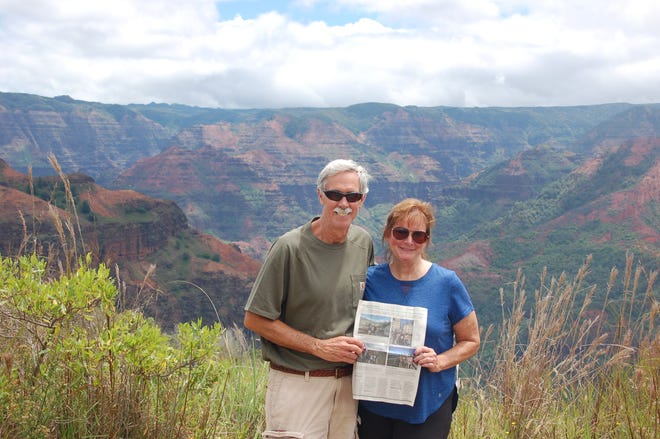 HAWAII

Tom and Pam Kiefer of Dublin experience the rugged beauty of Waimea Canyon in Koke’e State Park in Kauai. They recommend hiking shoes with good tread and carrying twice as much water as you think you will need. For non-hikers, there are several drive-up overlooks with breathtaking views.